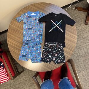 Hanna Anderson Star Wars Kids Pajama Set - Blue & Black lot of 2 - US5 110 cm